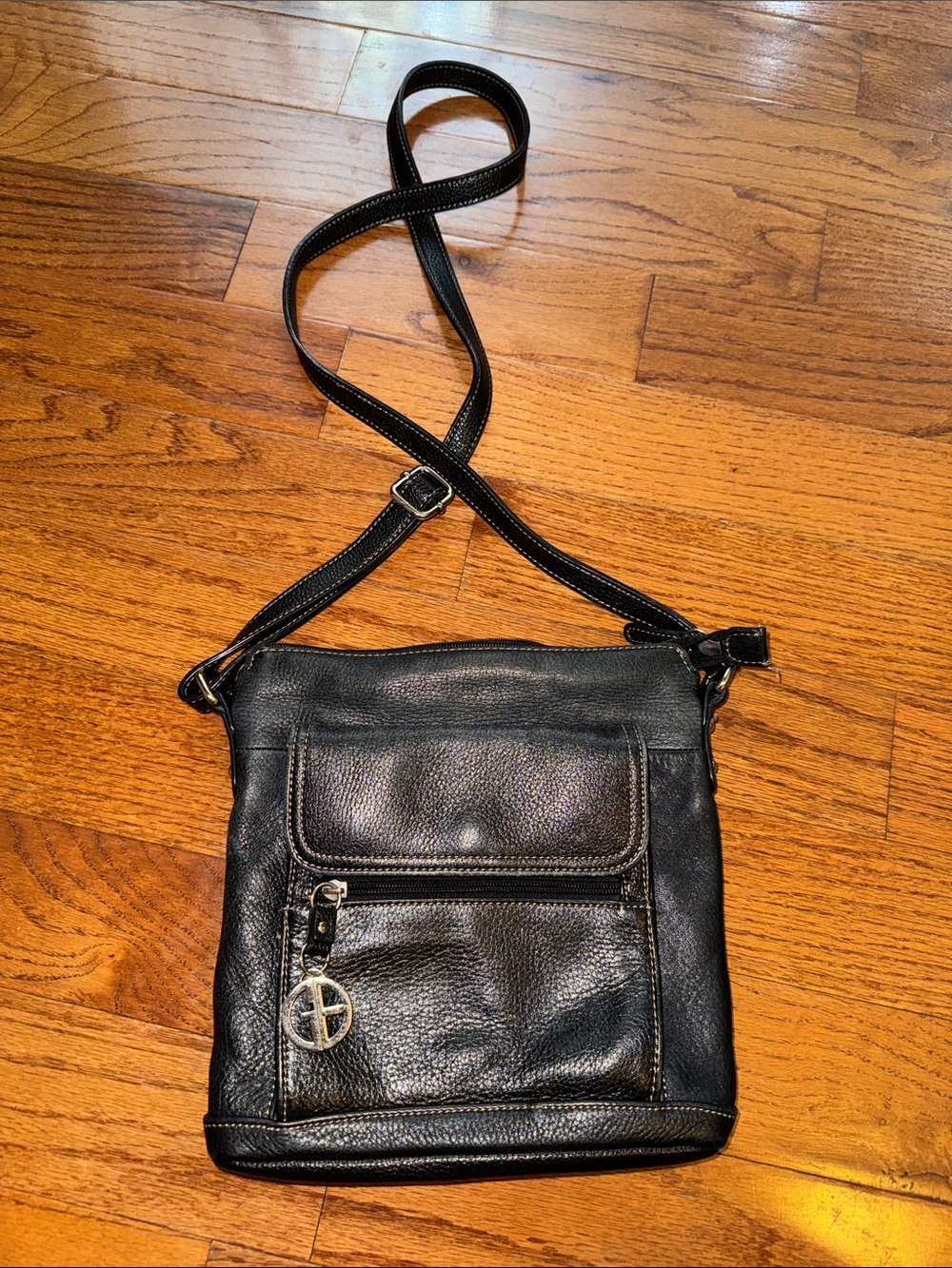 Gianni Bini Black Leather Crossbody Bag